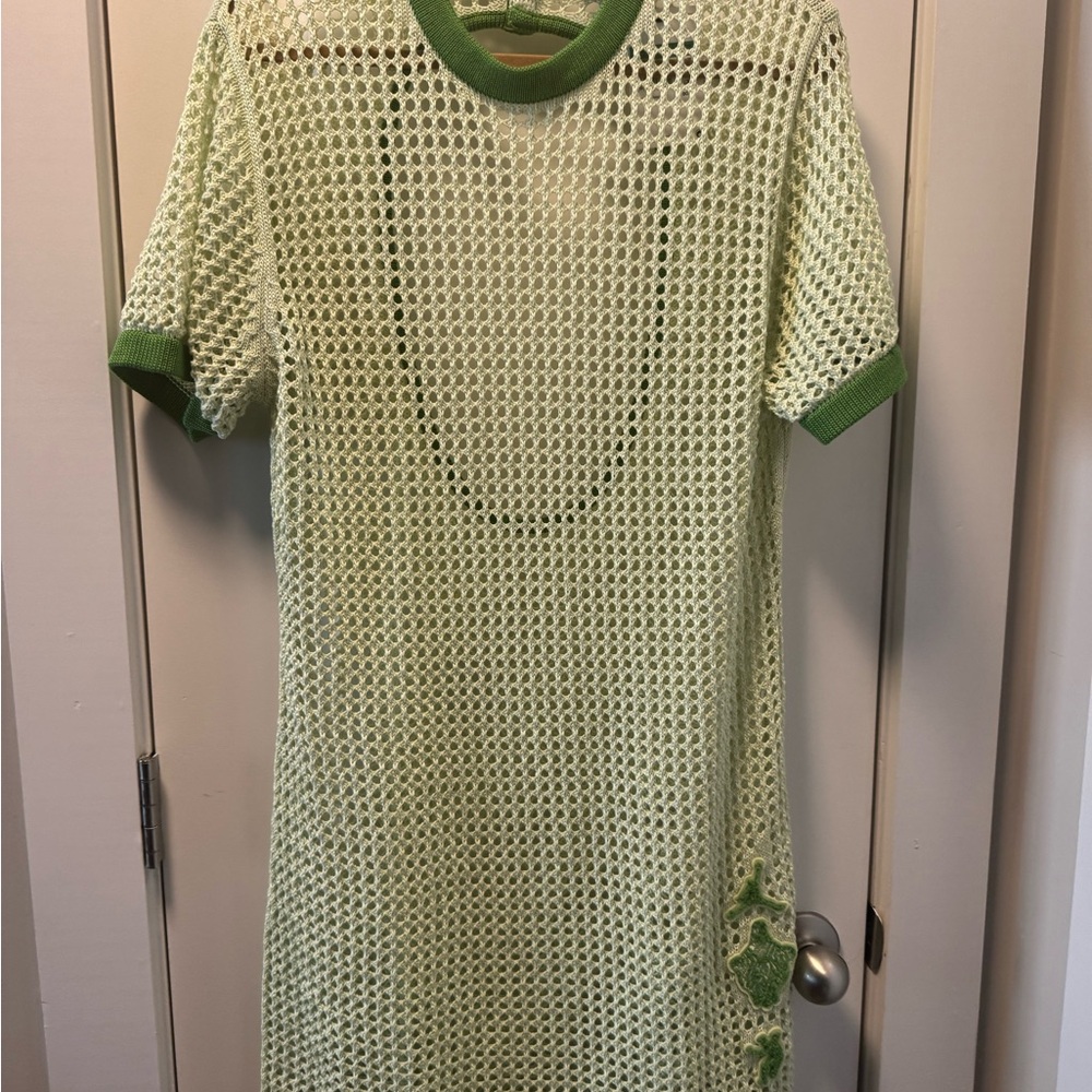 Green Mesh Knit Dress